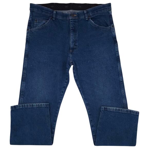 Wrangler Jeans Mens 36x29 Blue Straight Leg Regular Fit Premium Denim Pants - Picture 2 of 13